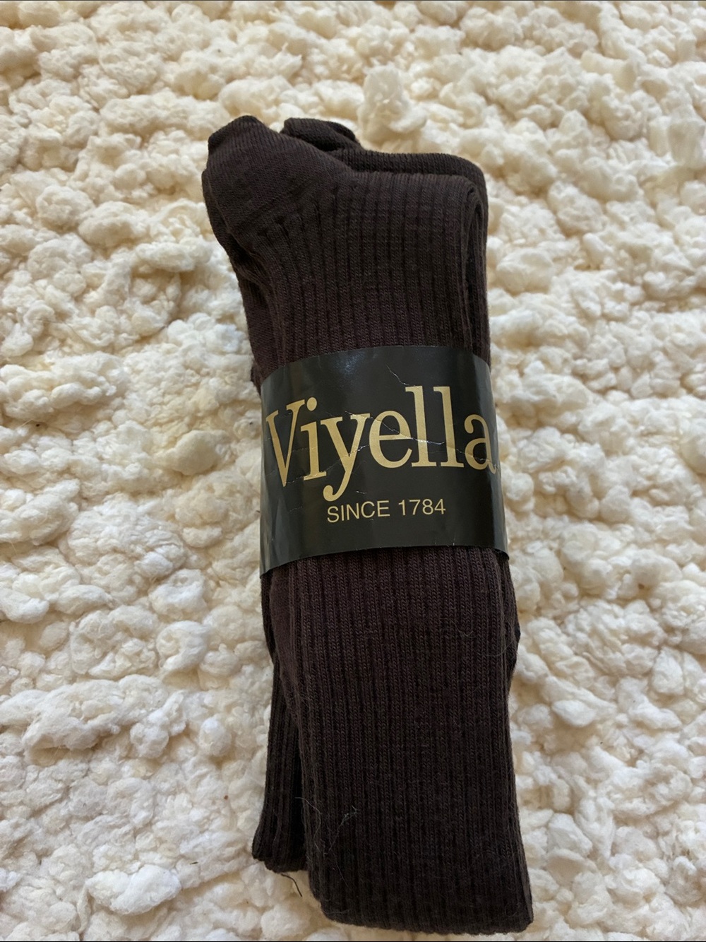 Viyella Women's Ribbed Socks in Dark Brown Knee Highs 2 Pairs